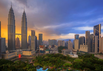Fototapeta premium Top view of Park in Kuala Lumper city