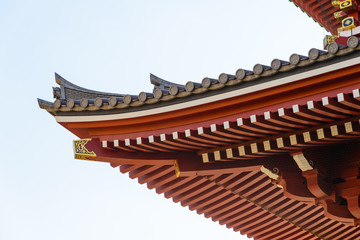 Fototapeta na wymiar Japanese temple roof, Japan.