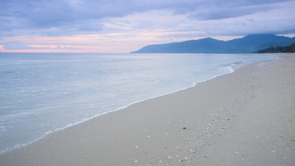 Evening at the beach after sunset. Khanom is the northernmost di
