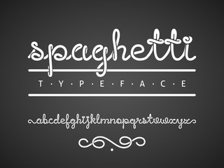 Vector spaghetti typeface