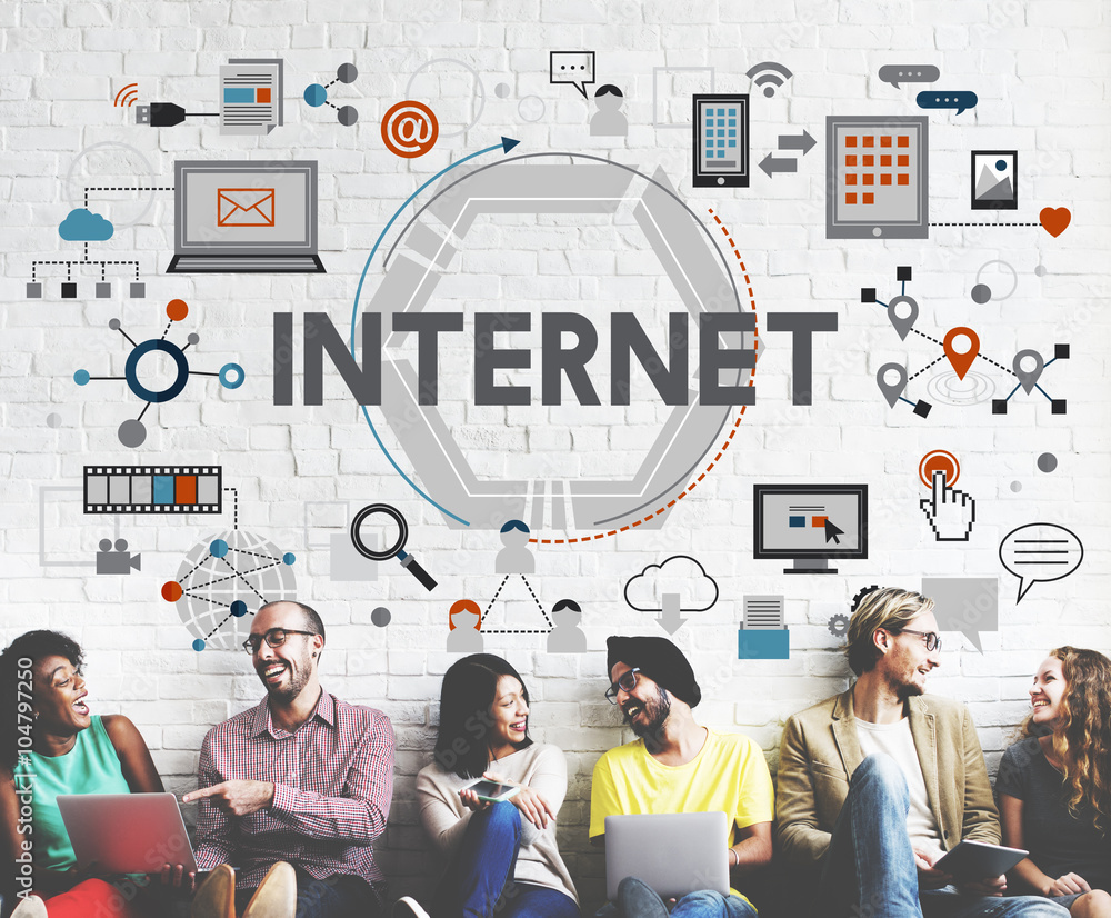 Poster internet global communication connection data concept