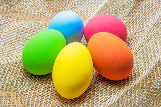 Group of colorful easter egg