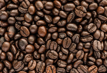background of brown coffee beans