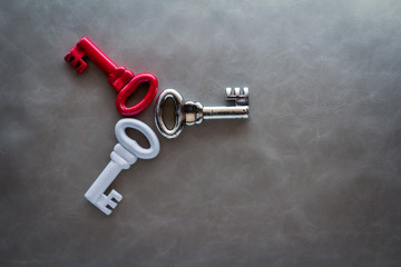 find solution keys with dim light on grey background