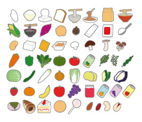 食品分類アイコン　穀類　野菜類　菓子類　他