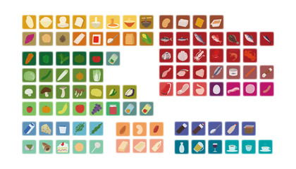 食品分類アイコン（分類別カラー ぼかし）