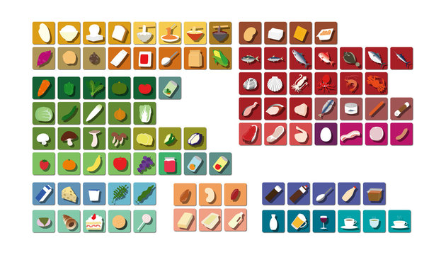 食品分類アイコン（分類別カラー）