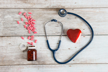 stethoscope with heart , health concept photo