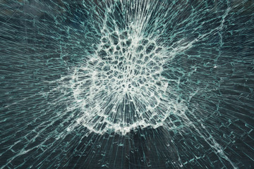 Broken glass window
