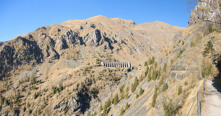 Fototapeta na wymiar The ruins of the Gleno dam
