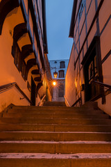 Aufgang zum Schlossberg in Stolberg, Harz in Sachsen-Anhalt