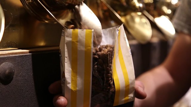 bag with coffee beans