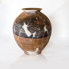 destroyed ancient pottery