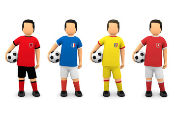 Fußball 2016 - Gruppe A, Männchen Mannschaften