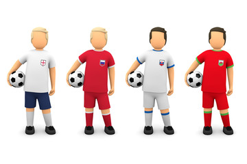 Fußball 2016 - Gruppe B, Männchen Mannschaften