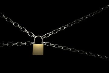 lock with four chains