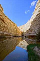 Fototapeta na wymiar Unique canyon in the Negev desert.
