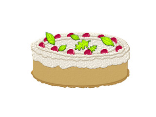A cake with cherries