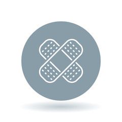 Bandages icon on gray circle background Vector illustration
