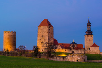Burg Querfurt im Abendlicht, Saalekreis in Sachsen-Anhalt