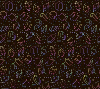 Pattern with crystals in bright colors.