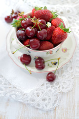 Fresh strawberries and cherries © MarinaParshina