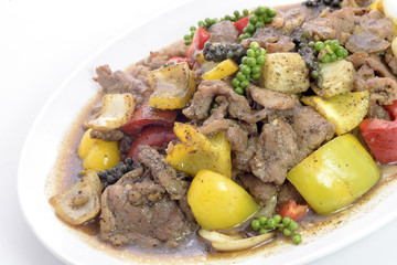 fried black pepper pork