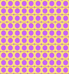 Yellow purple geometric pattern with circles and squares