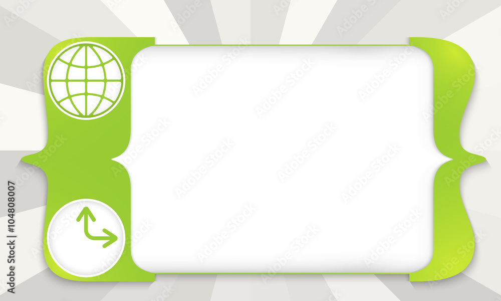 Poster Abstract square brackets for entering text with globe icons and