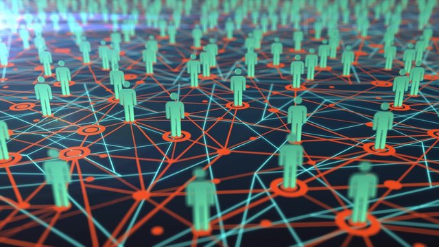 Seamless 3D animation of great people network map growing into a social media or community with movement in aerial satellite view concept 4k ultra HD  