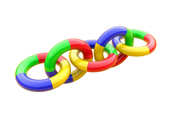 Tree-dimensional chain of plastic rings