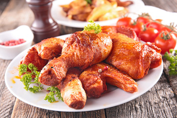 grilled chicken with french fries