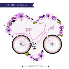 Purple Floral girly T-shirt/background graphic design