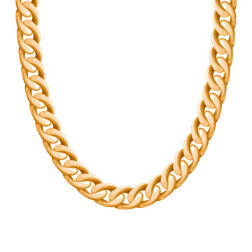 Chunky chain golden metallic necklace or bracelet.
