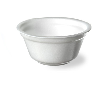 Styrofoam bowl isolated on white background