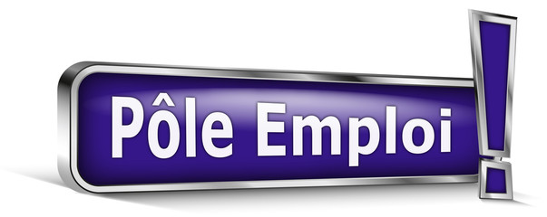 Pole emploi sur panneau bleu