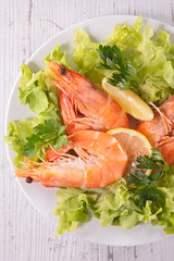 shrimp and salad