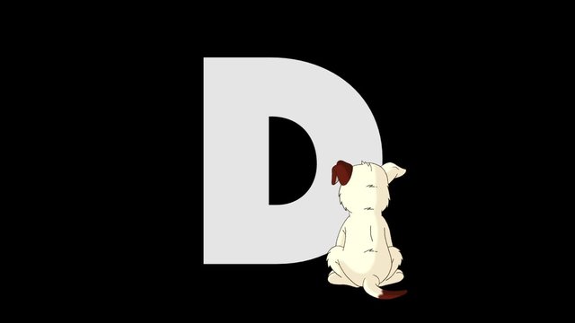 Letter D and Dog  (foreground)
Animated animal alphabet. HD footage with alpha channel. Animal in a foreground of letter.