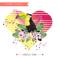 Tropical girly T-shirt/background graphic design
