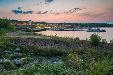 Marina Mücheln am Abend, Geiseltalsee in Sachsen-Anhalt