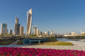 Kuwait City, Kuwait - February 13, 2016: City view from Al Shaheed Park, Kuwait city - 104811660
