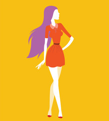 Fashion model girls vector illustration