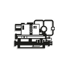 Obraz premium Industrial equipment. Machine. Vector icon.