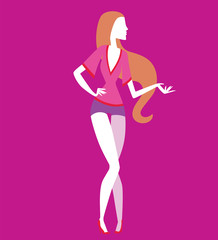 Obraz na płótnie Canvas Fashion model girls vector illustration