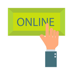 Online button vector illustration.