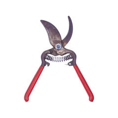 Secateurs with red handle isolated on white