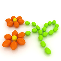 Eggs in the shape of a flower. Unique Design