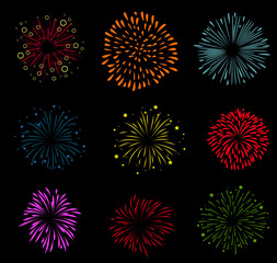 Fireworks and happy new year