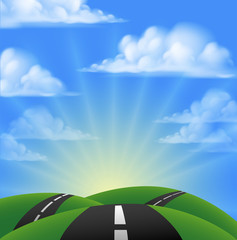 Cartoon Road Scene
