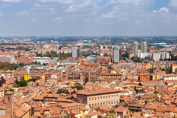 Fototapeta na wymiar Panorama di Bologna dalla Torre degli Asinelli